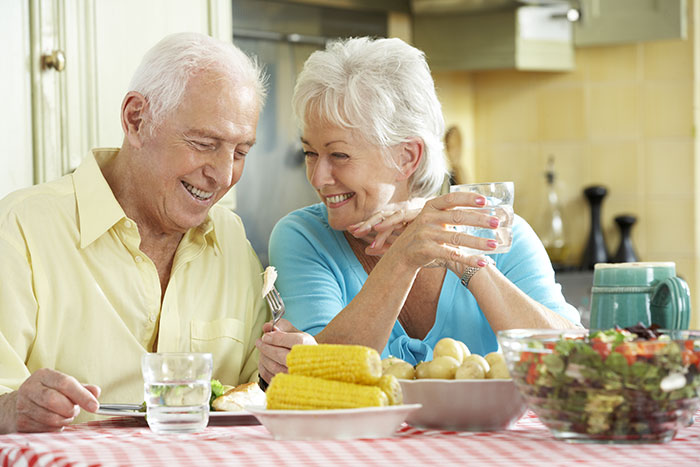 Older couple enjoying their meal